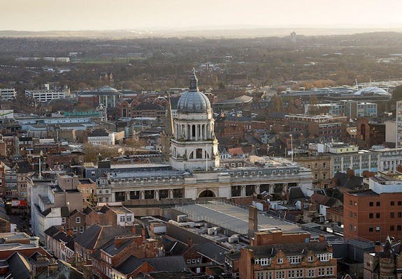 The Council House and Nottingham skyline looking to the south