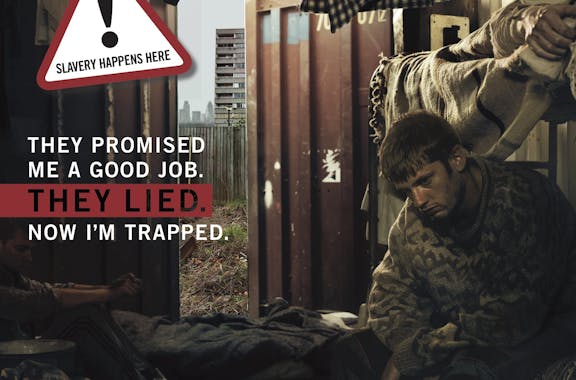 Slavery warning poster