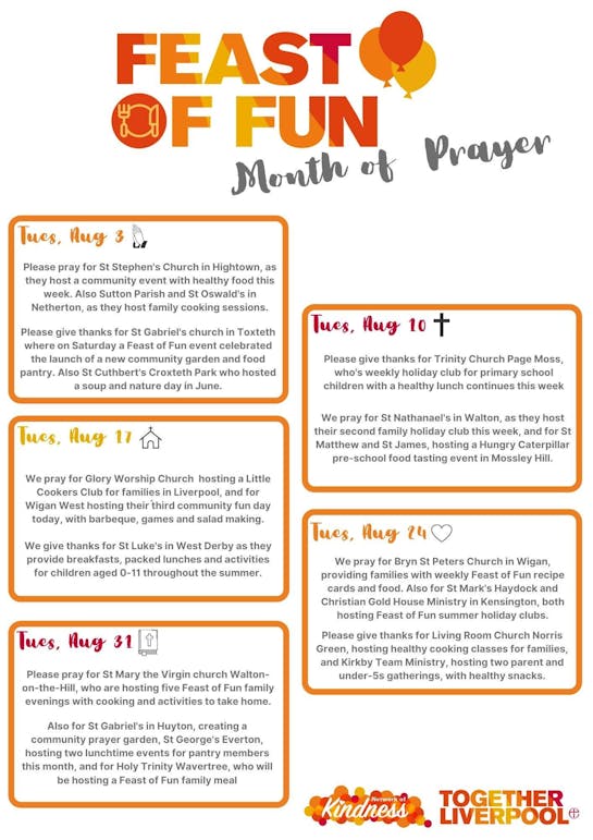 Feast of Fun Month of Prayer Aug 21