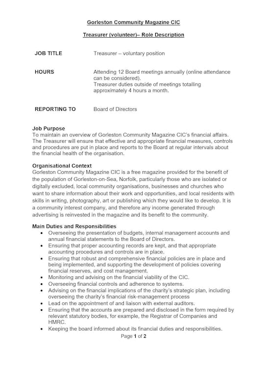 GCM CIC Treasurer Role Description 1